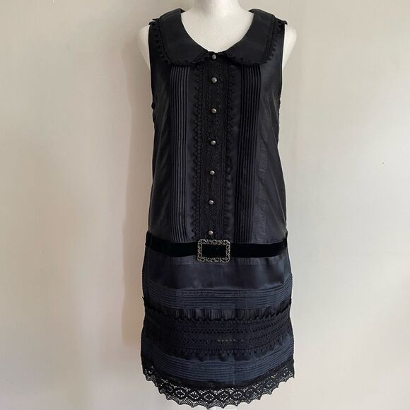 Anna Sui 20th Anniversary Target Black Lace Drop Waist Dress Women’s Size XS - Picture 2 of 12